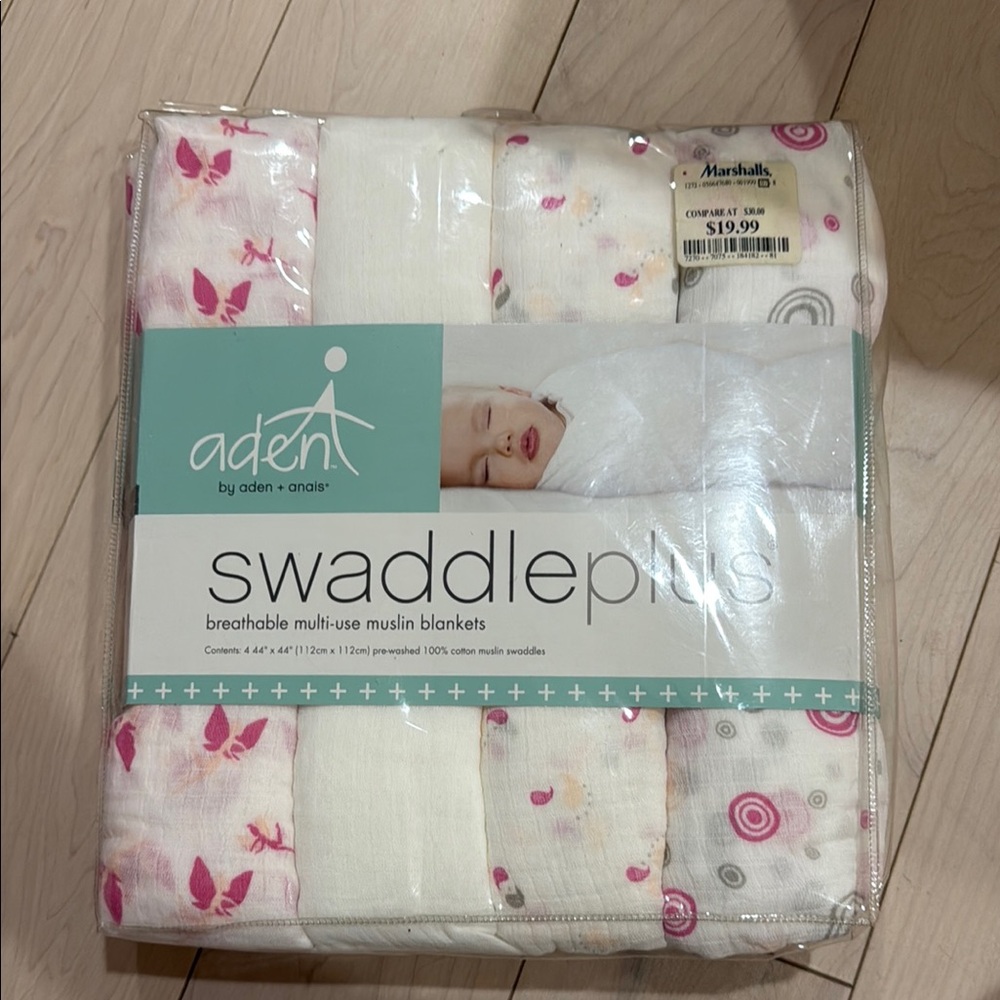 Aden + Anais Pink and White Muslin Blankets